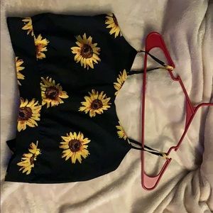 Sunflower crop top(NWOT)